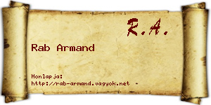 Rab Armand névjegykártya